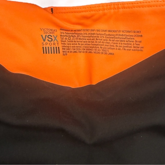 Victoria’s Secret Sport Cropped Leggings – Size XS (Black/Pink/Orange) - Picture 4 of 4